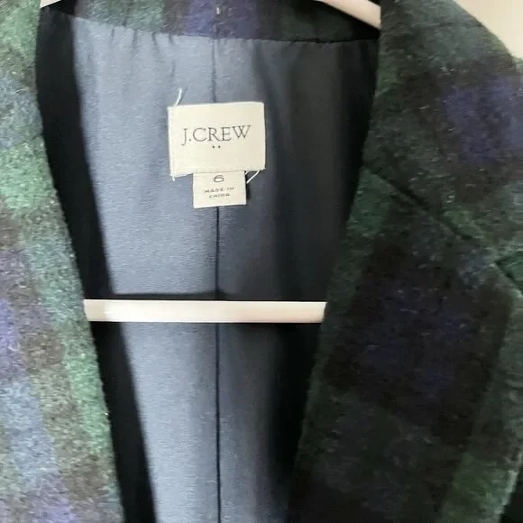 J. Crew Factory Green and Blue Plaid Blazer - Picture 5 of 7
